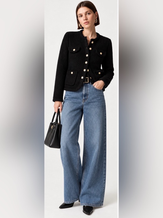 J. Crew Sweaters - J.Crew Textured sweater lady jacket in black